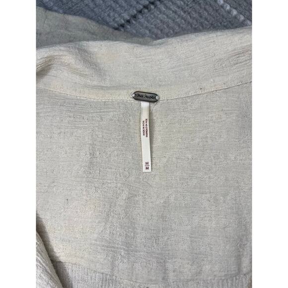 Free People Clementine Linen Blend Mini Dress Coastal Cowgirl Boho Chic Resort - Picture 9 of 9